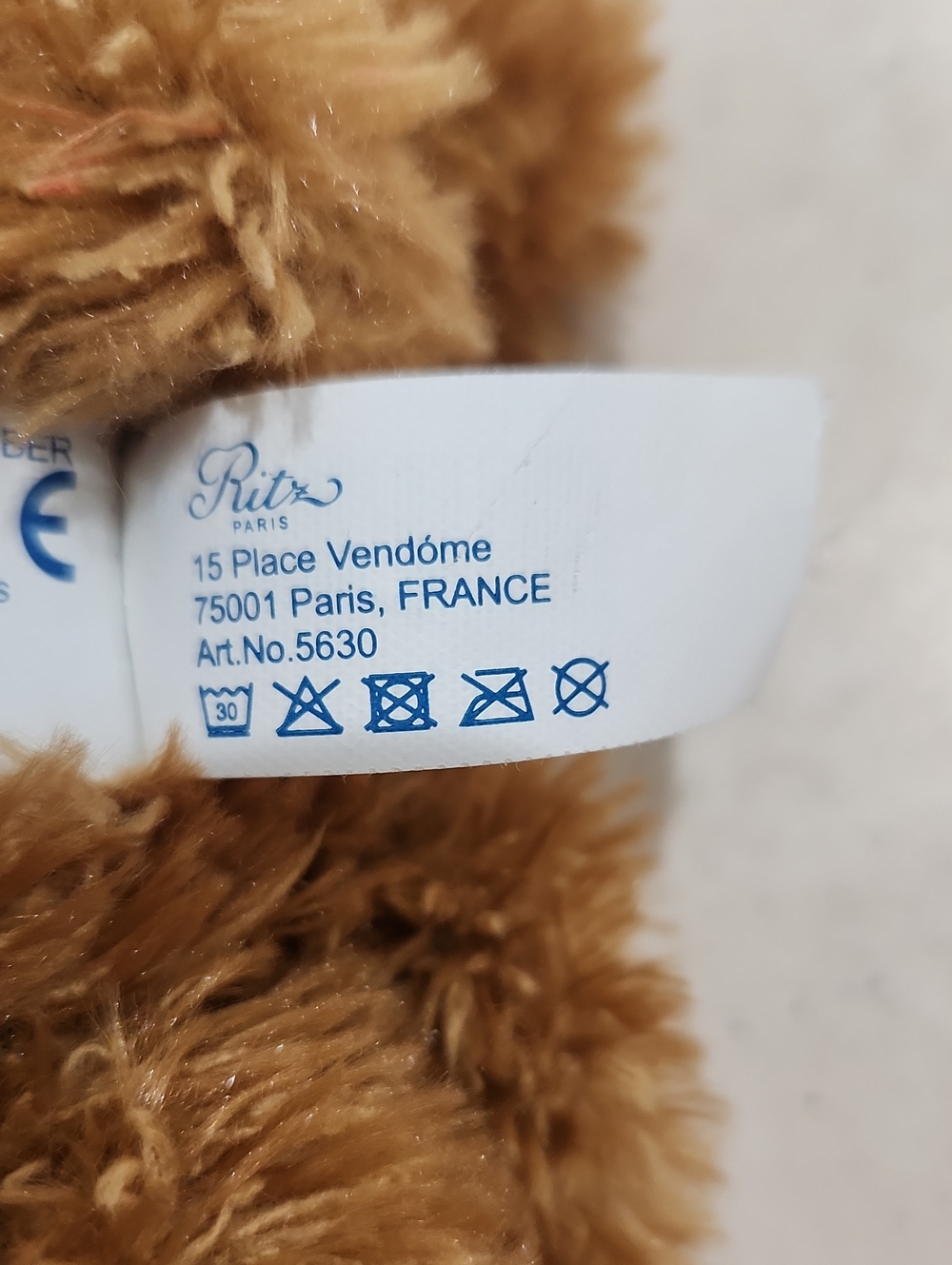 Ritz Hotel PARIS Brown Plush Teddy Bear - Soft Stuffed Animal - Picture 4 of 6